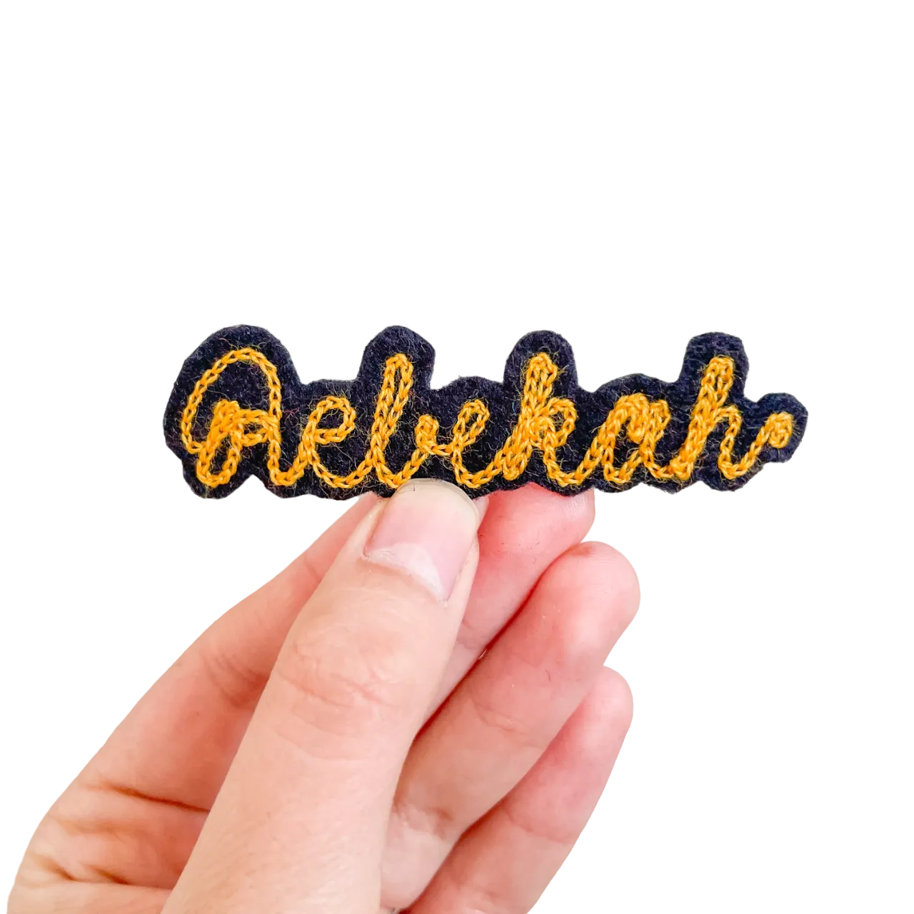 Custom Word Patch - Yellow on Black