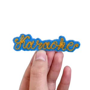 Custom Word Patch - Yellow on Blue