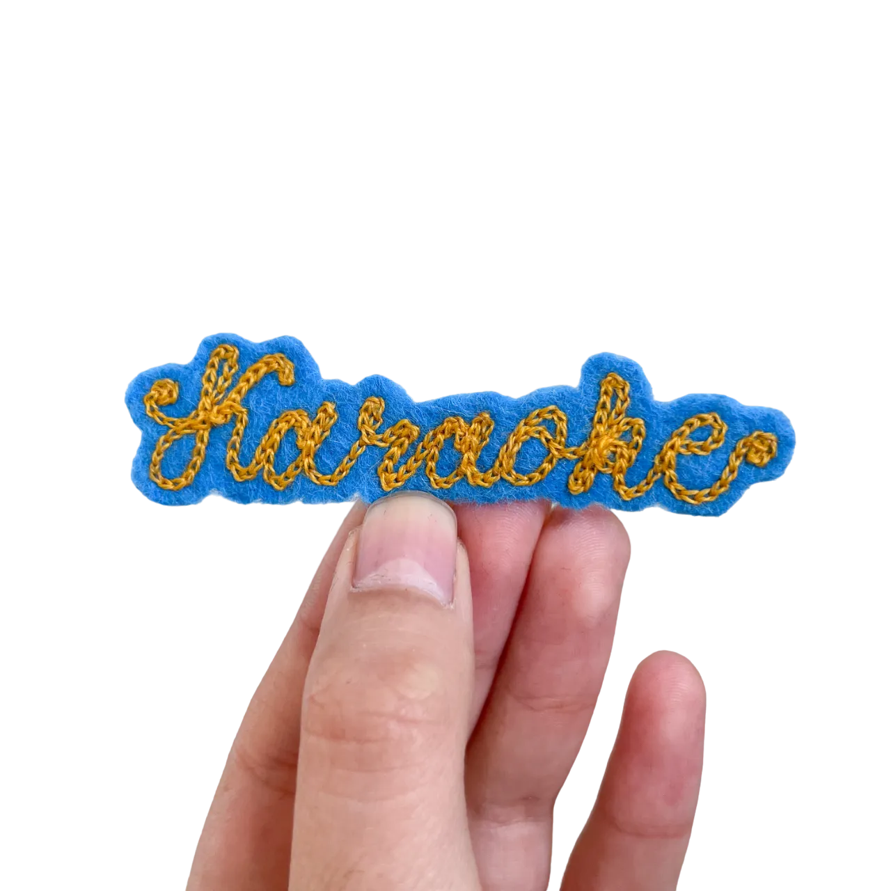 Custom Word Patch - Yellow on Blue