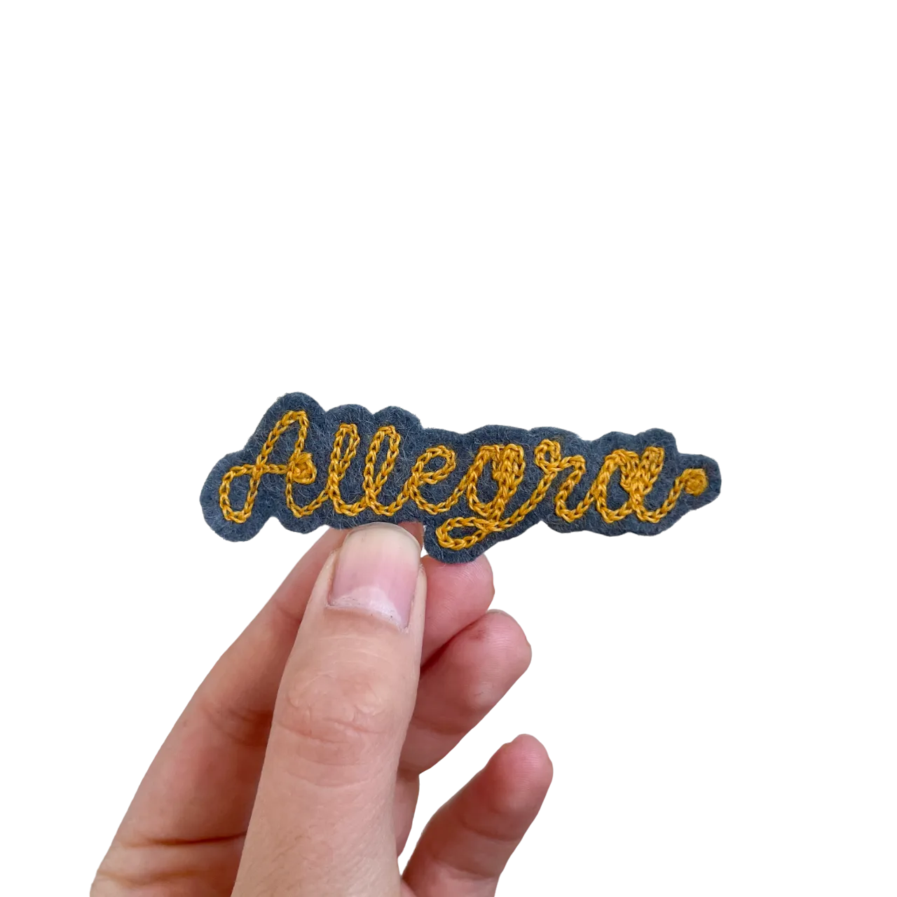 Custom Word Patch - Yellow on Grey