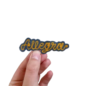 Custom Word Patch - Yellow on Grey