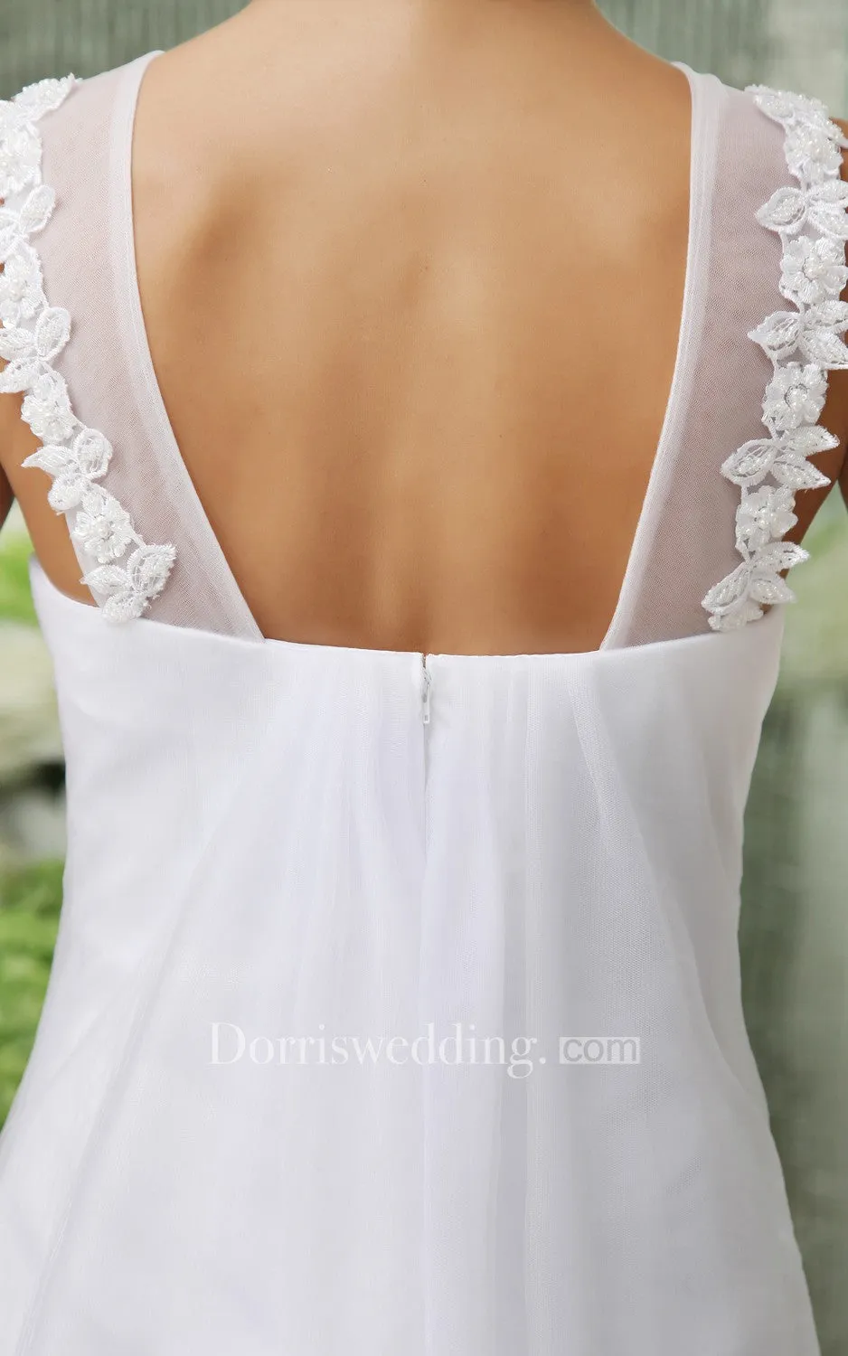 Cute Sleeveless Short Dress With Chiffon Overlay
