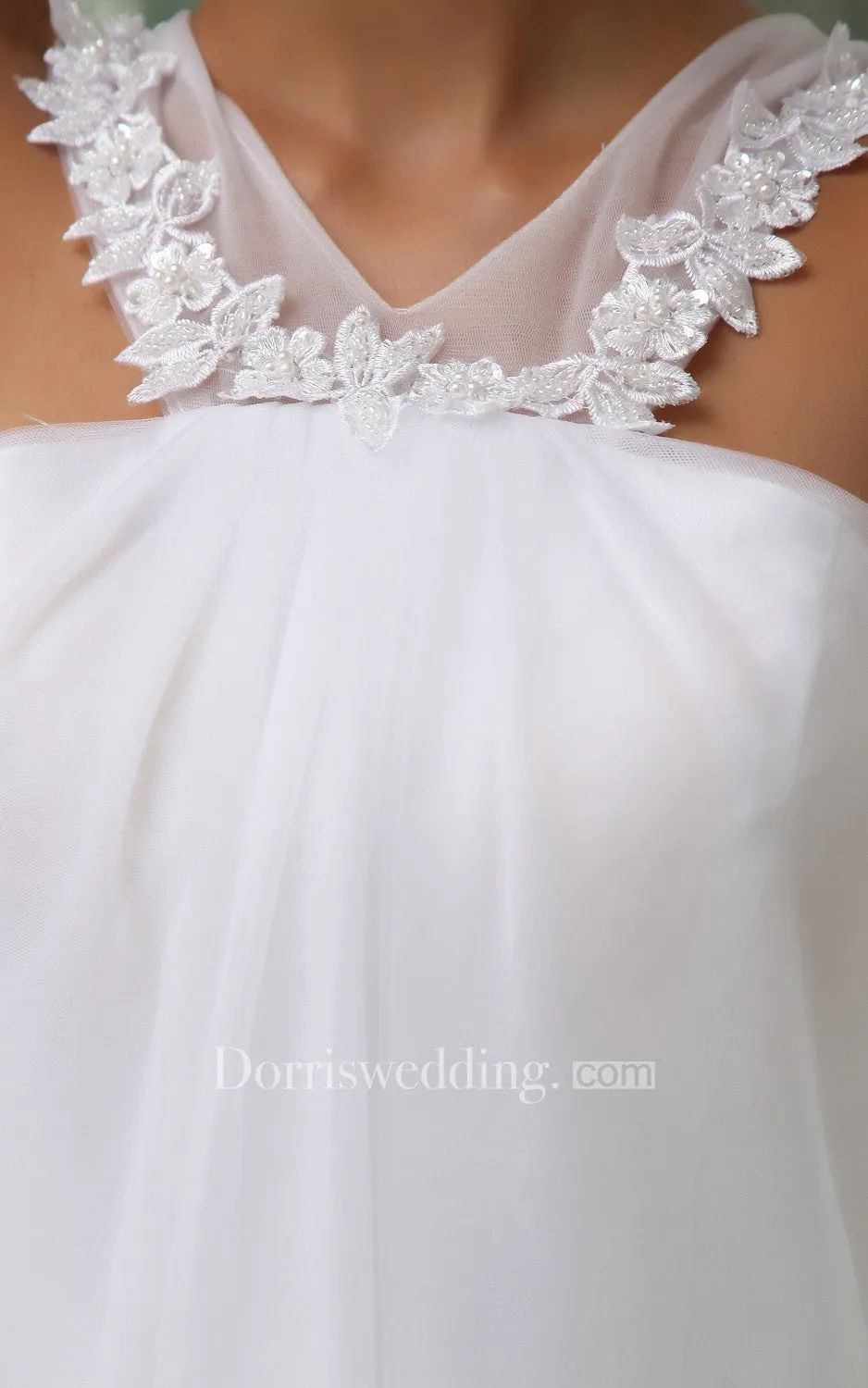 Cute Sleeveless Short Dress With Chiffon Overlay