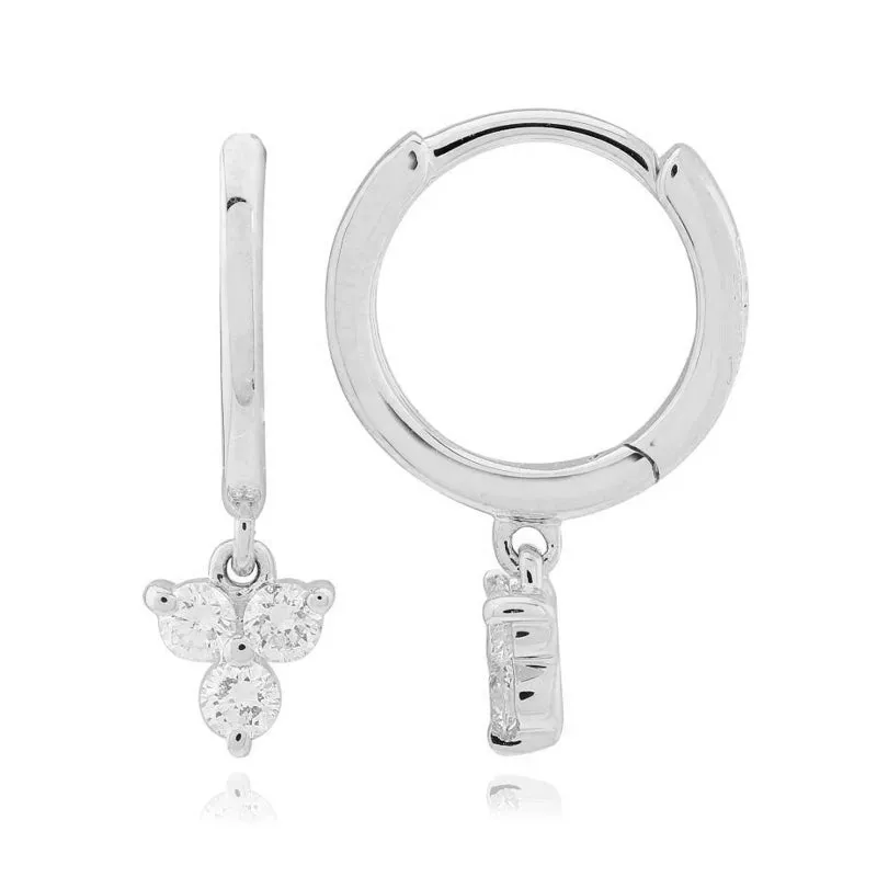 Dangling Trio Gold Huggies