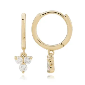 Dangling Trio Gold Huggies