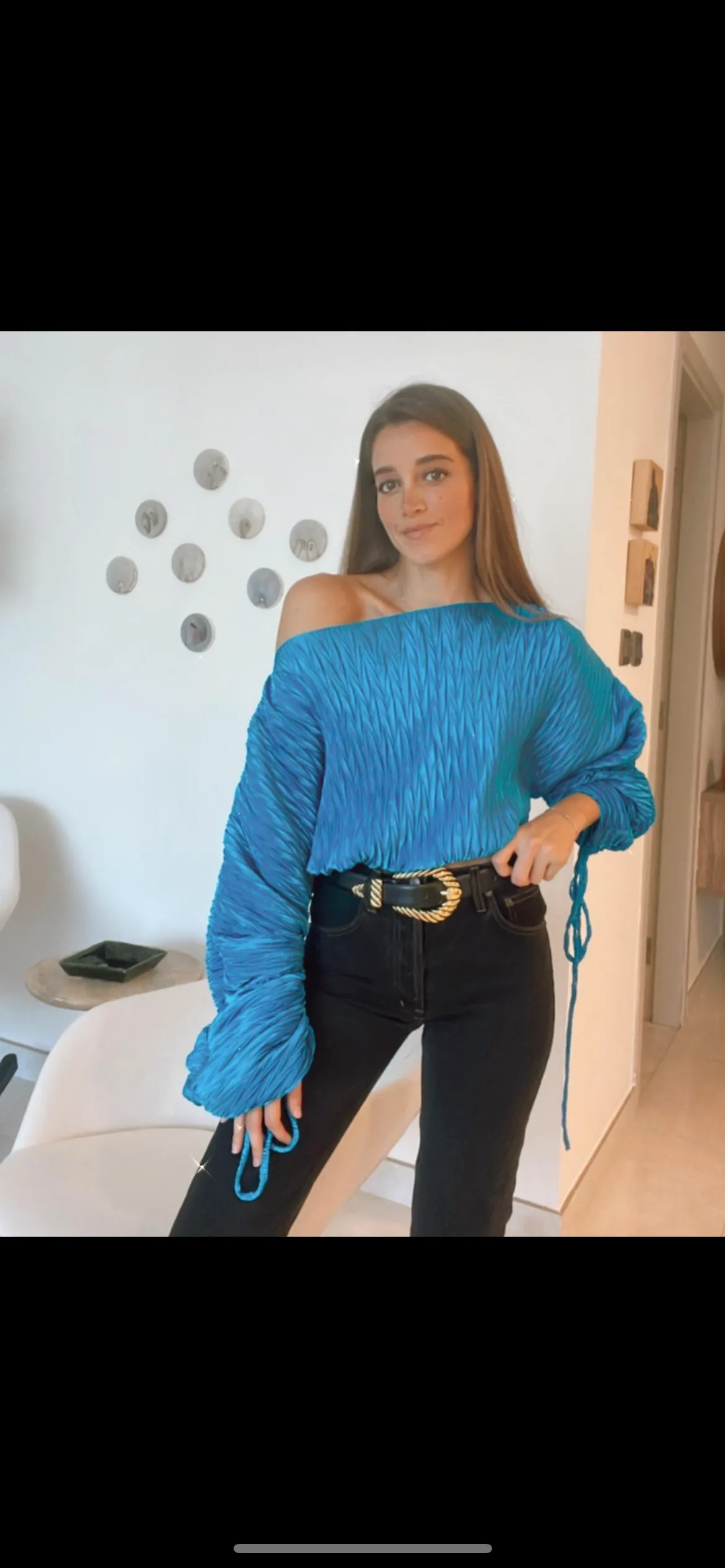 Danielle lavender pleated top