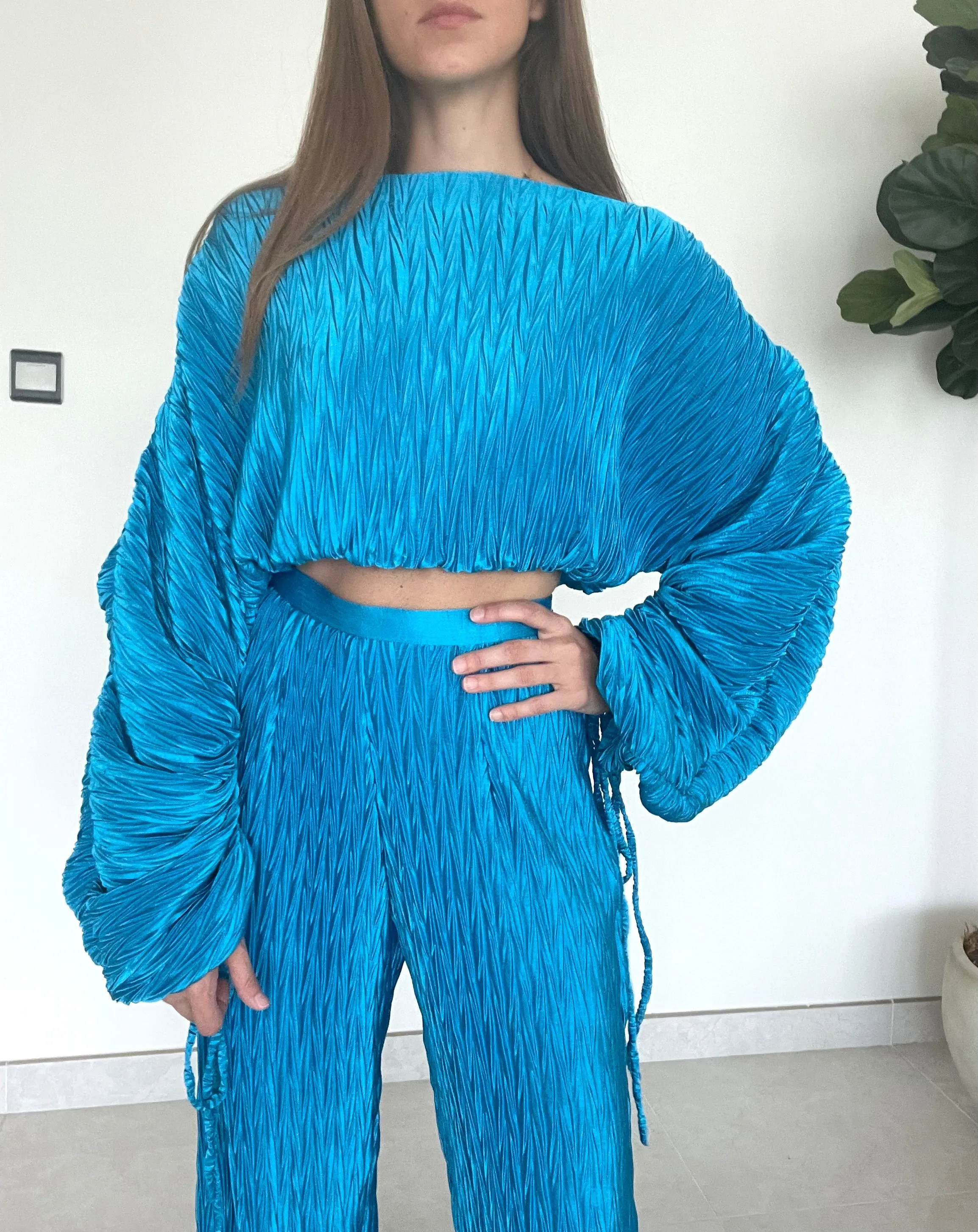 Danielle lavender pleated top