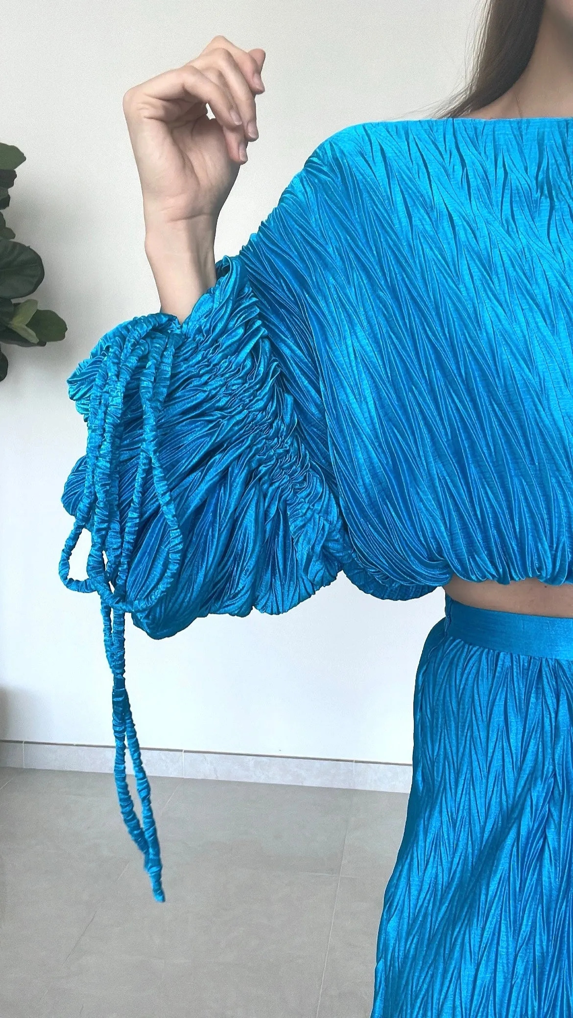 Danielle lavender pleated top