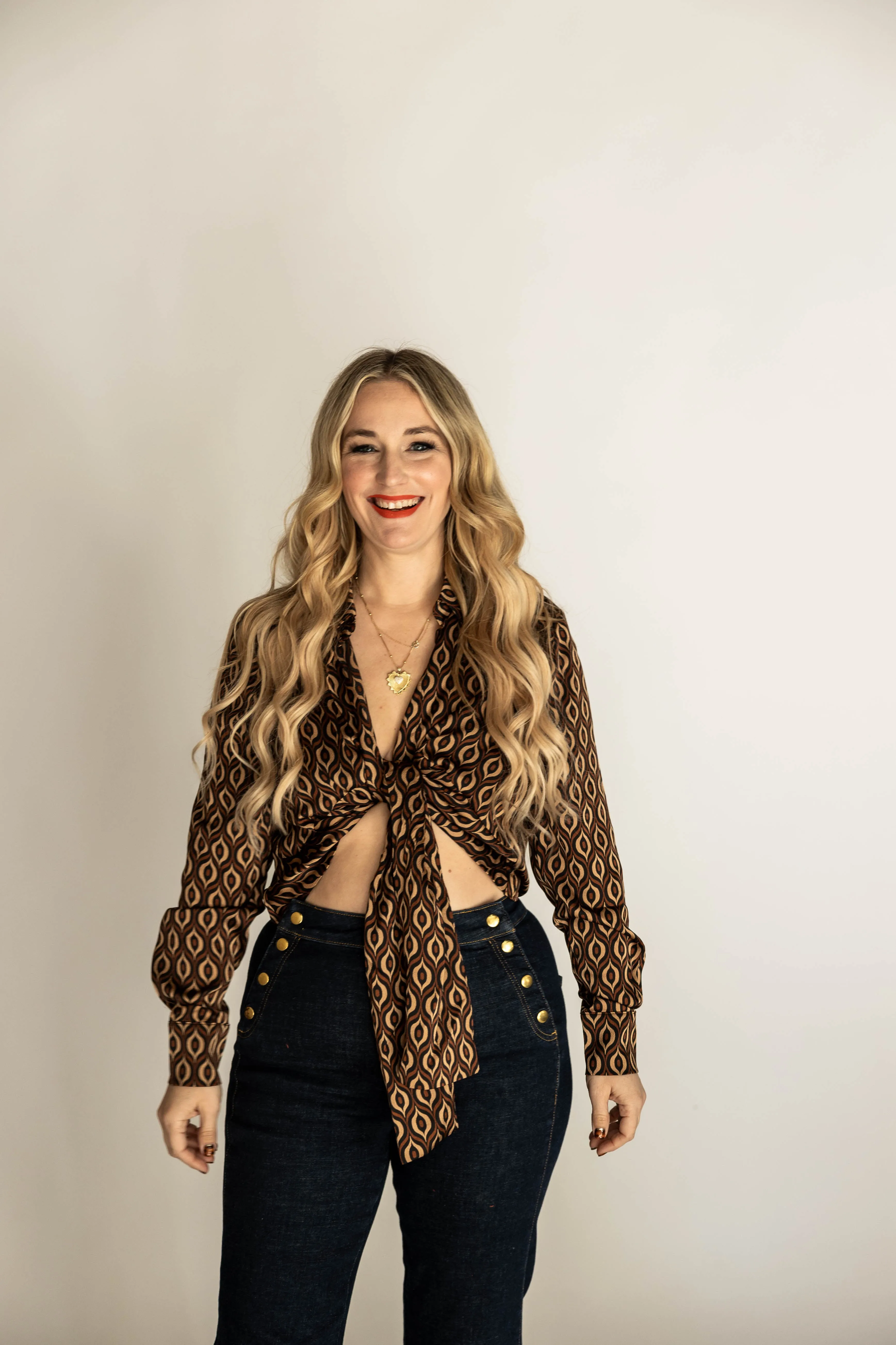 debra top in brown