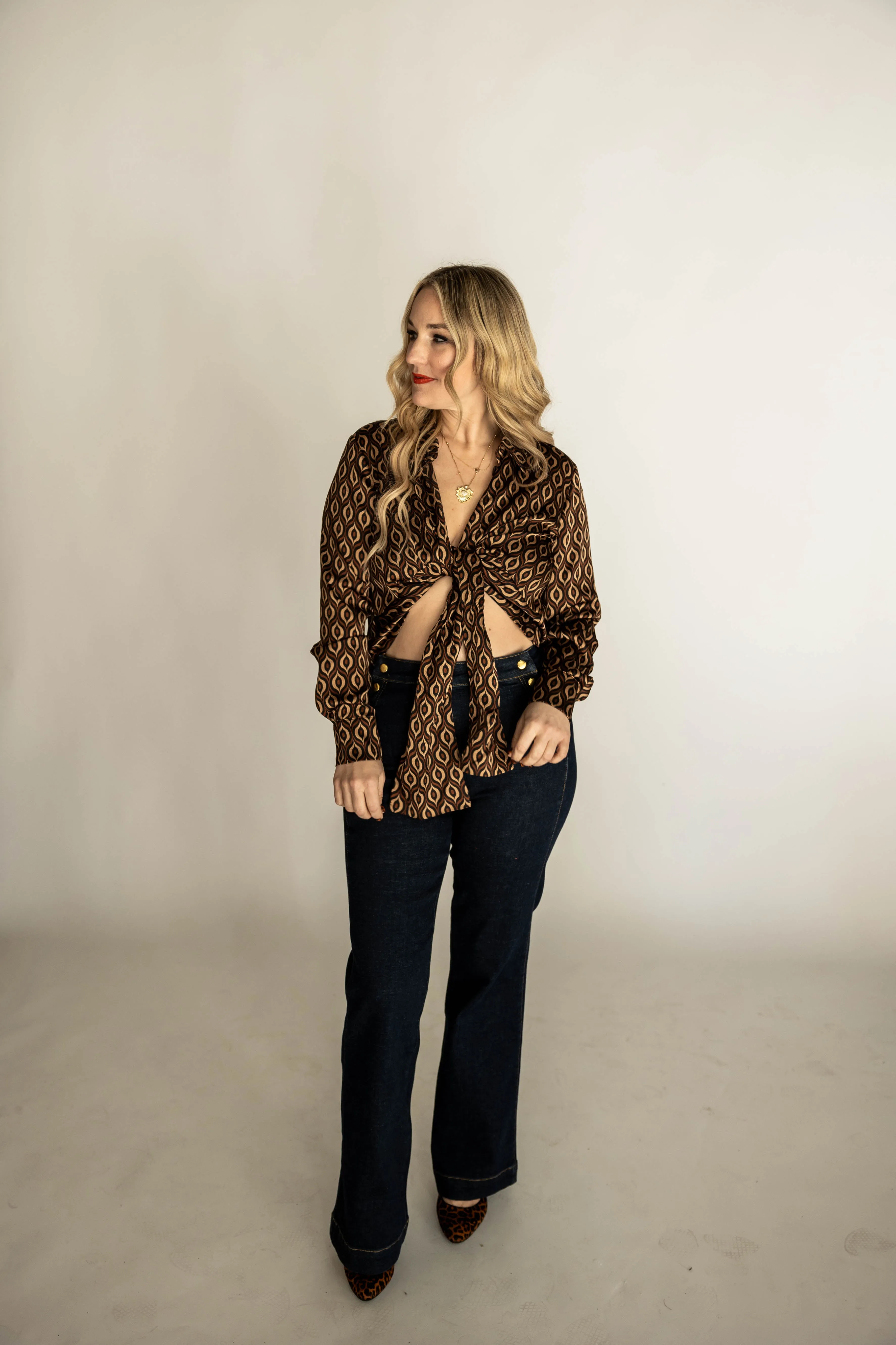 debra top in brown