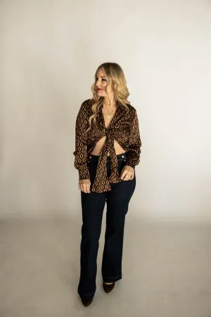 debra top in brown