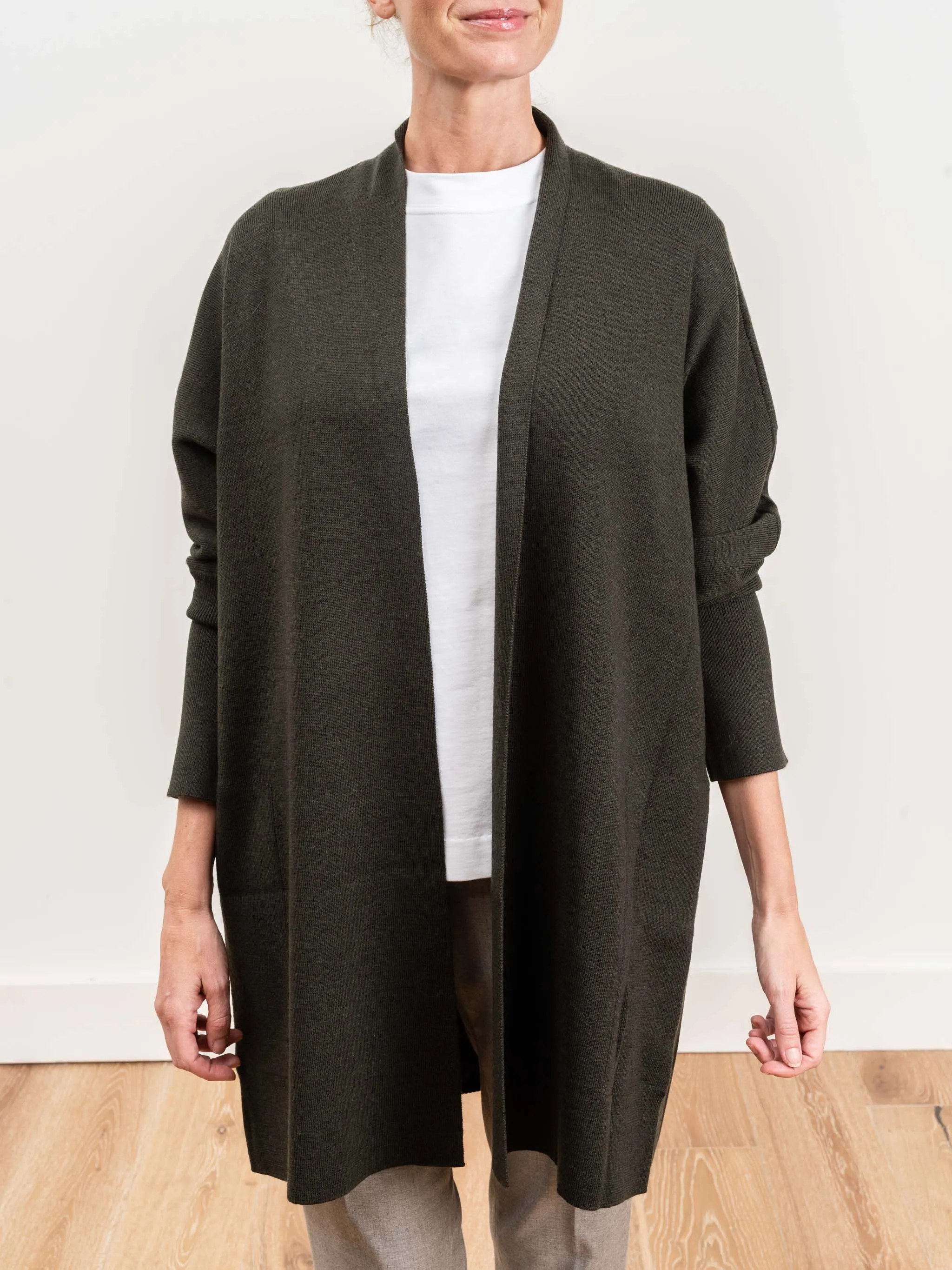 demi shawl cardi - army