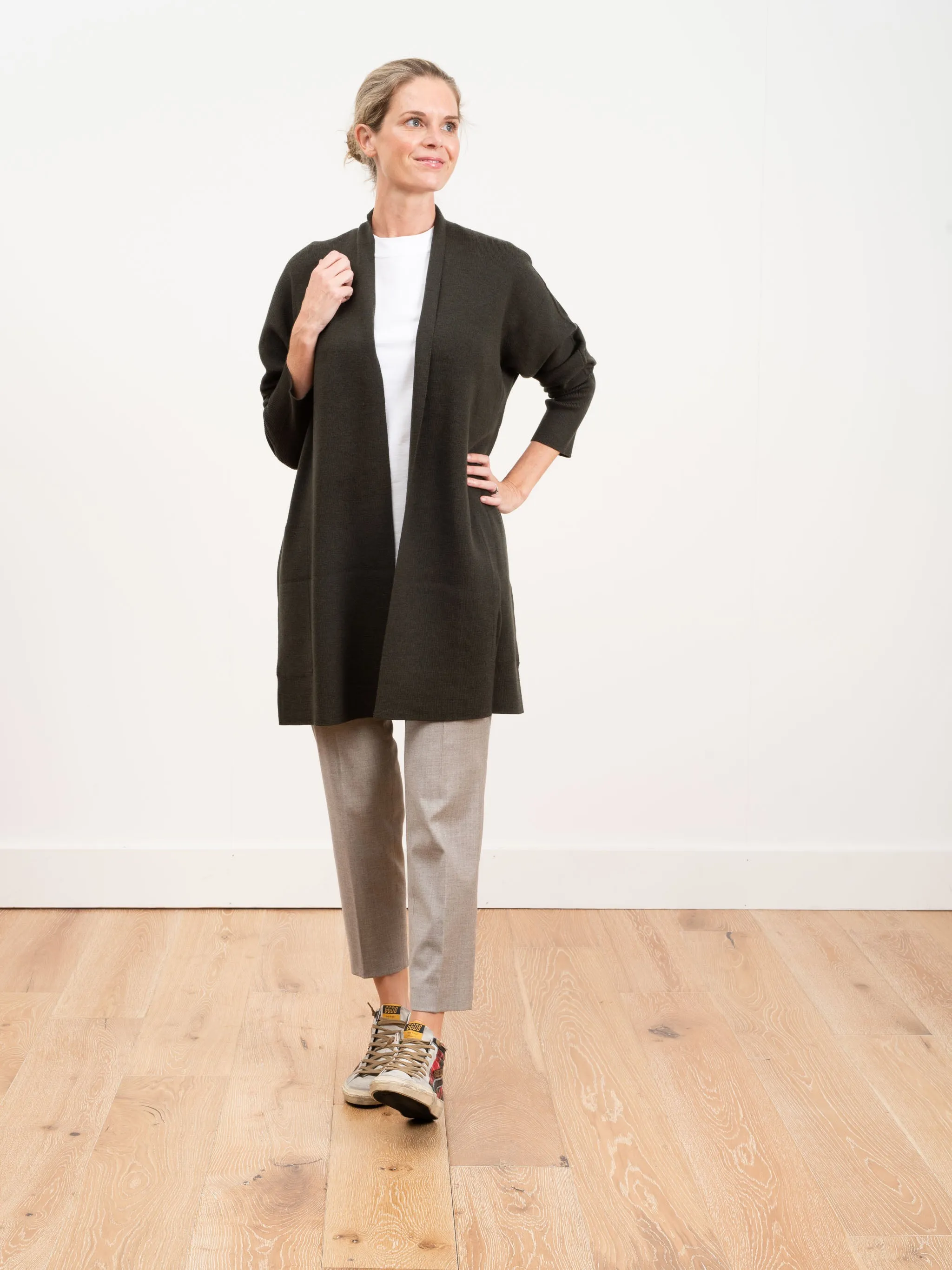 demi shawl cardi - army