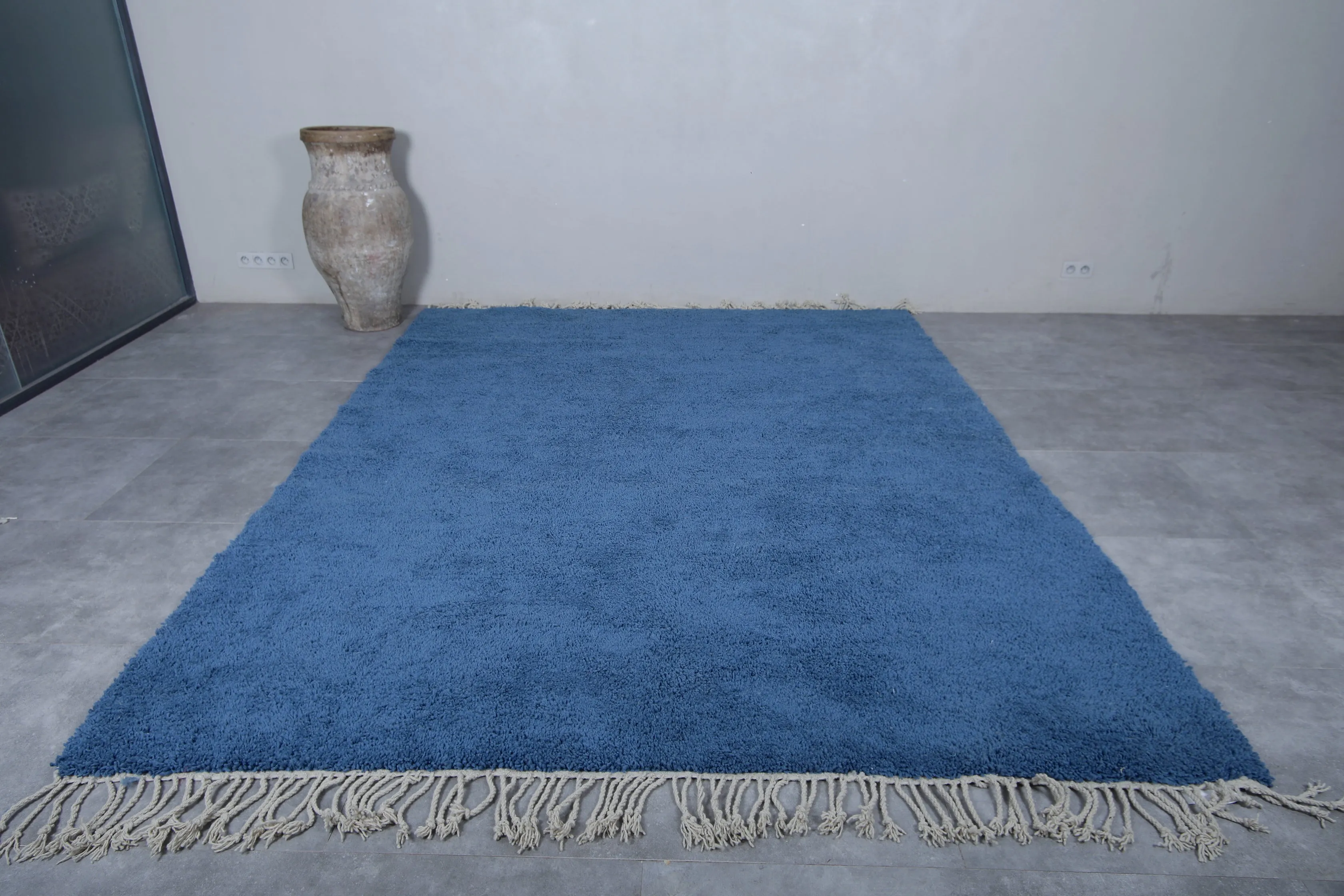 Denim Moroccan rug - Contemporary rug - Custom Wool rug