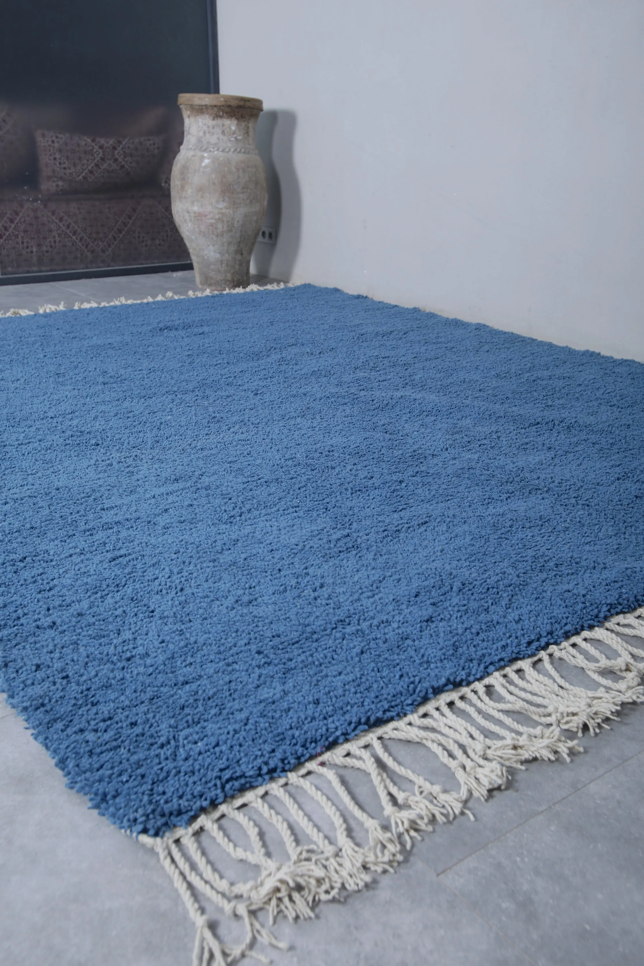 Denim Moroccan rug - Contemporary rug - Custom Wool rug