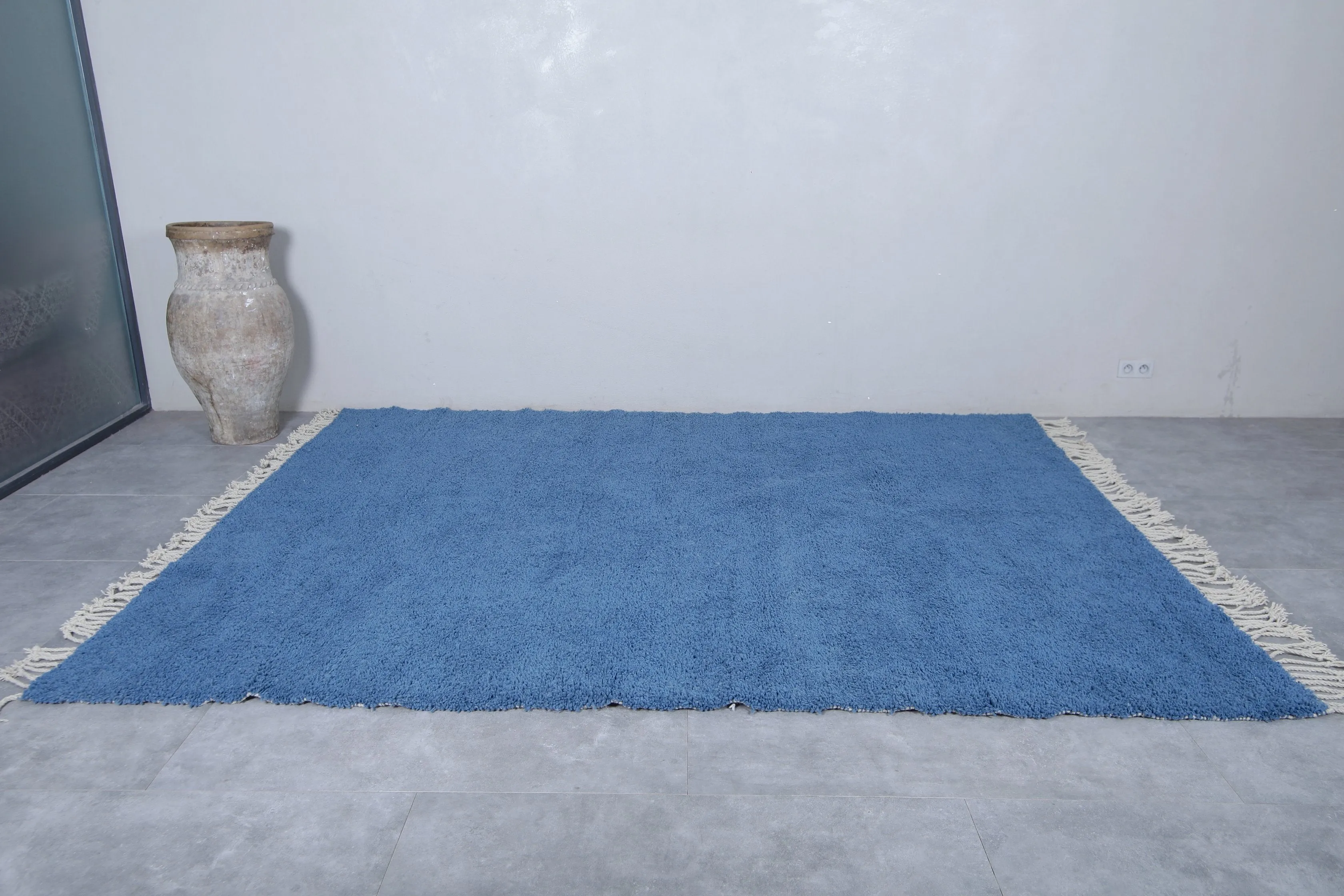 Denim Moroccan rug - Contemporary rug - Custom Wool rug