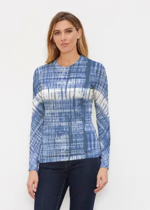 Denim Tie Dye (14230) ~ Butterknit Long Sleeve Crew Top