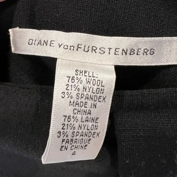 Diane Von Furstenberg Wool Blend Pencil Skirt. Bow Waist Detail. Size 4.