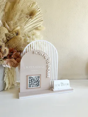 Double Arched Logo   Single QR and Card Holder