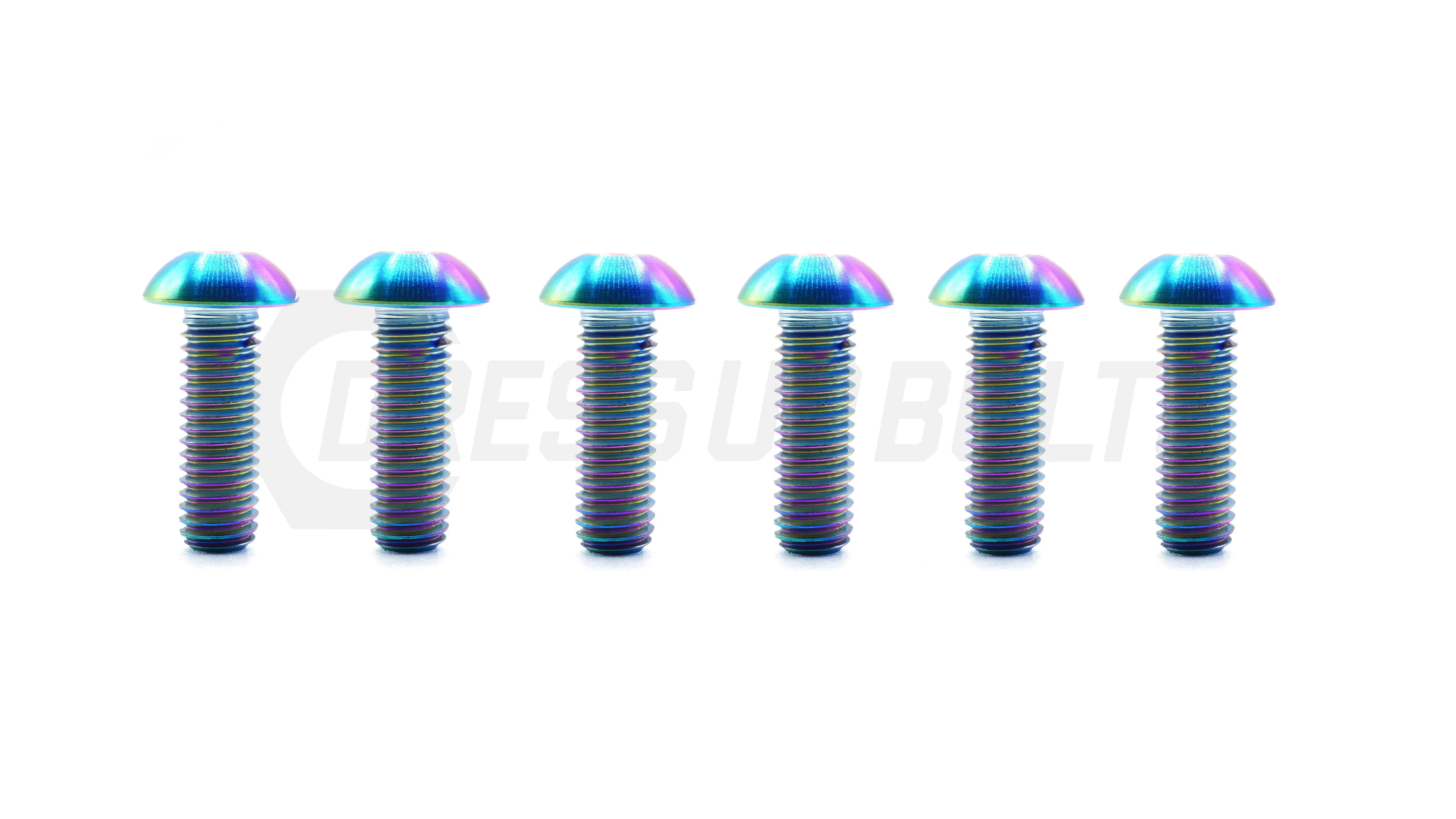 Dress Up Bolts Titanium Hardware Steering Wheel Kit - Button Head Design