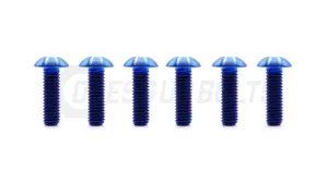 Dress Up Bolts Titanium Hardware Steering Wheel Kit - Button Head Design