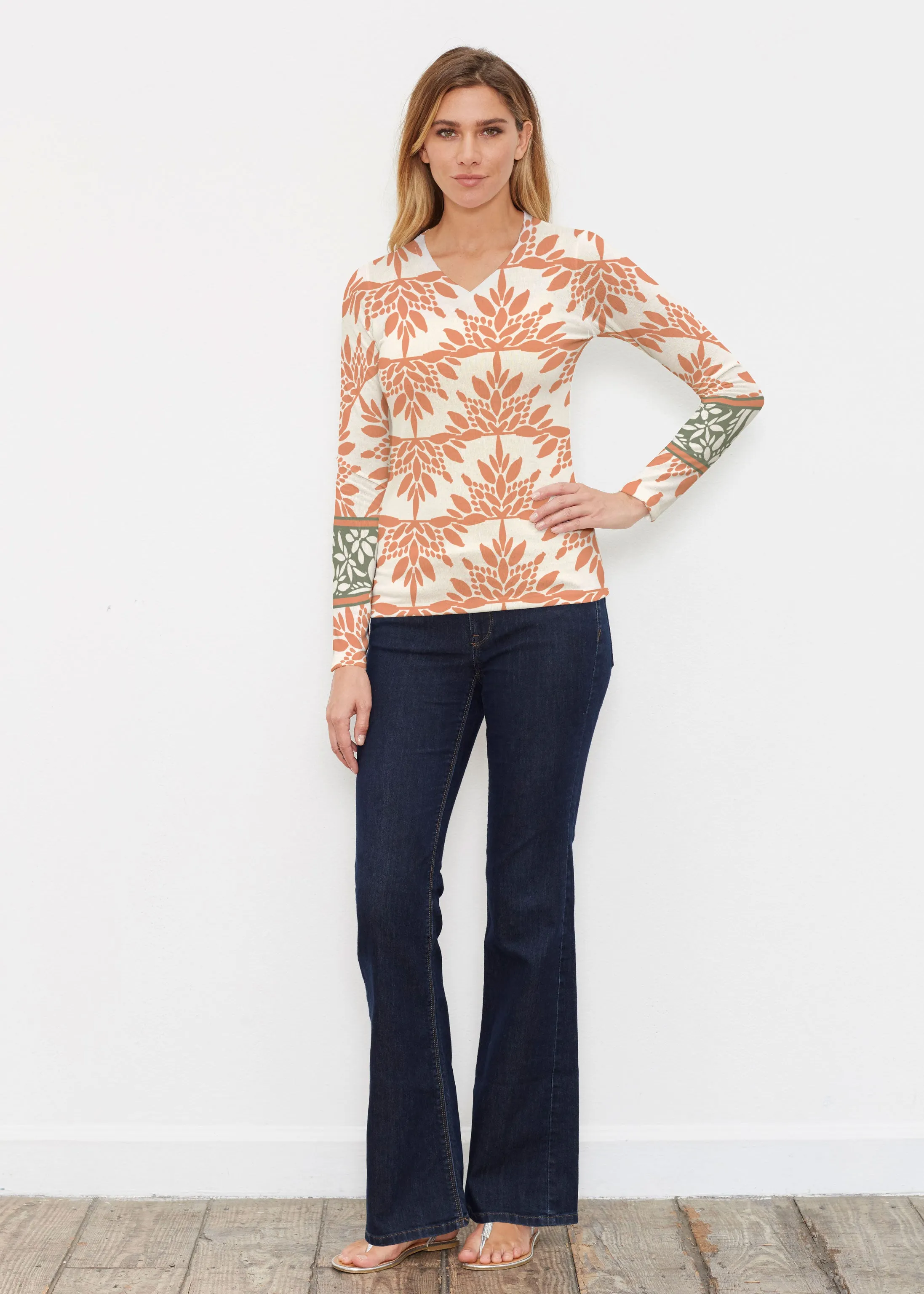 Eccentric Spice (8059) ~ Butterknit Long Sleeve V-Neck Top