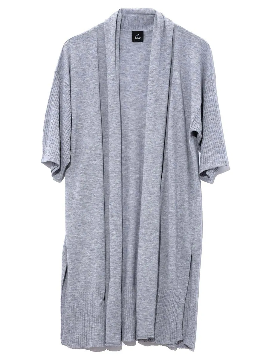 Echo Essentials Open Cardigan in Heather Grey