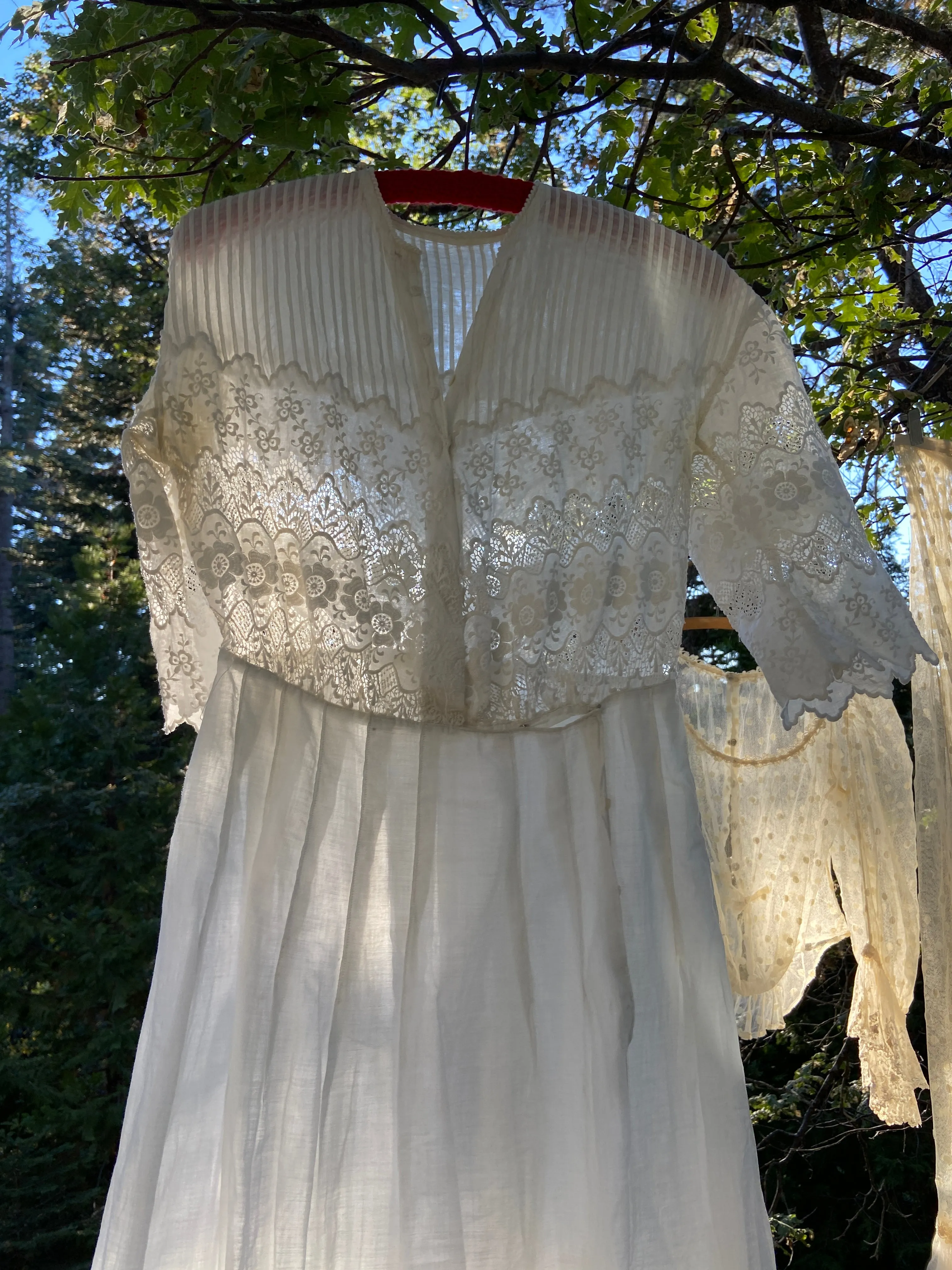 Edwardian White Work Cotton Lawn Dress