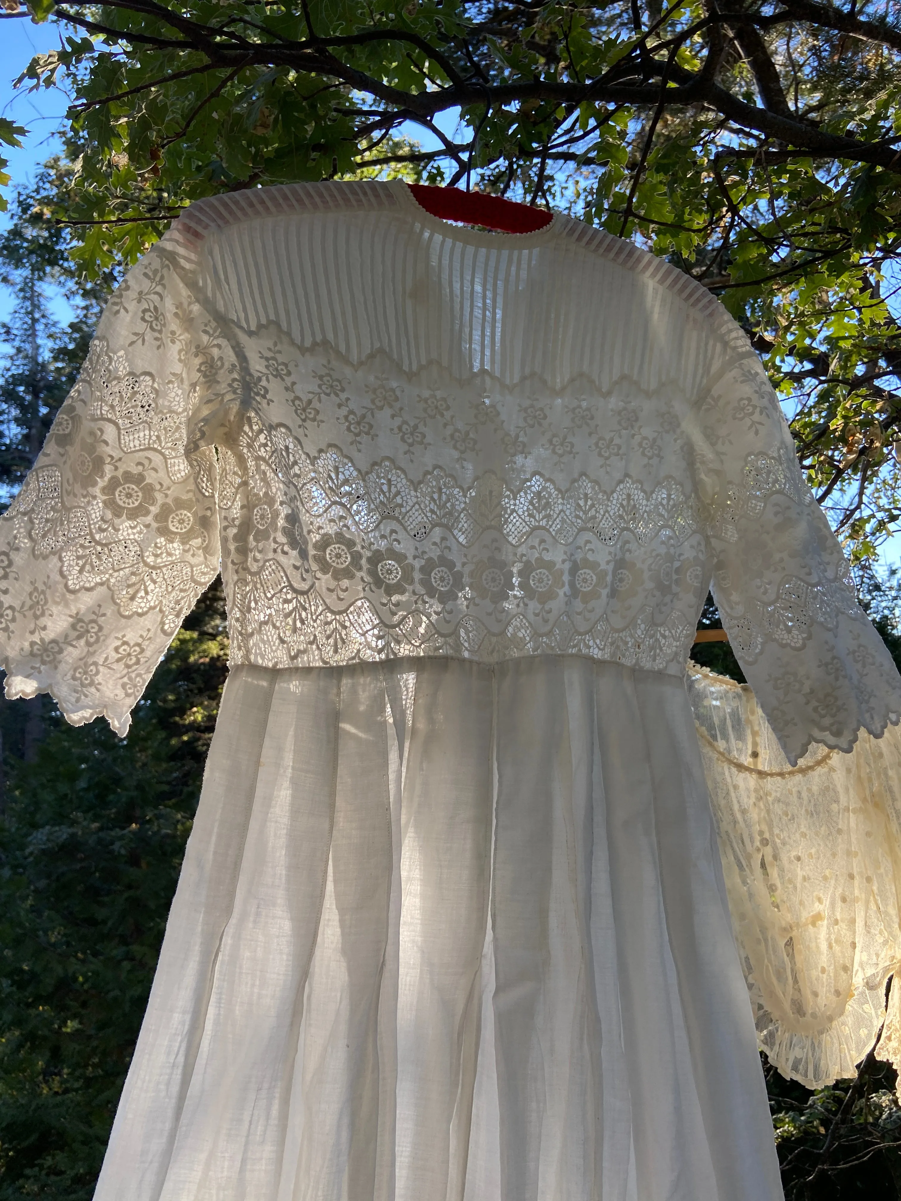 Edwardian White Work Cotton Lawn Dress