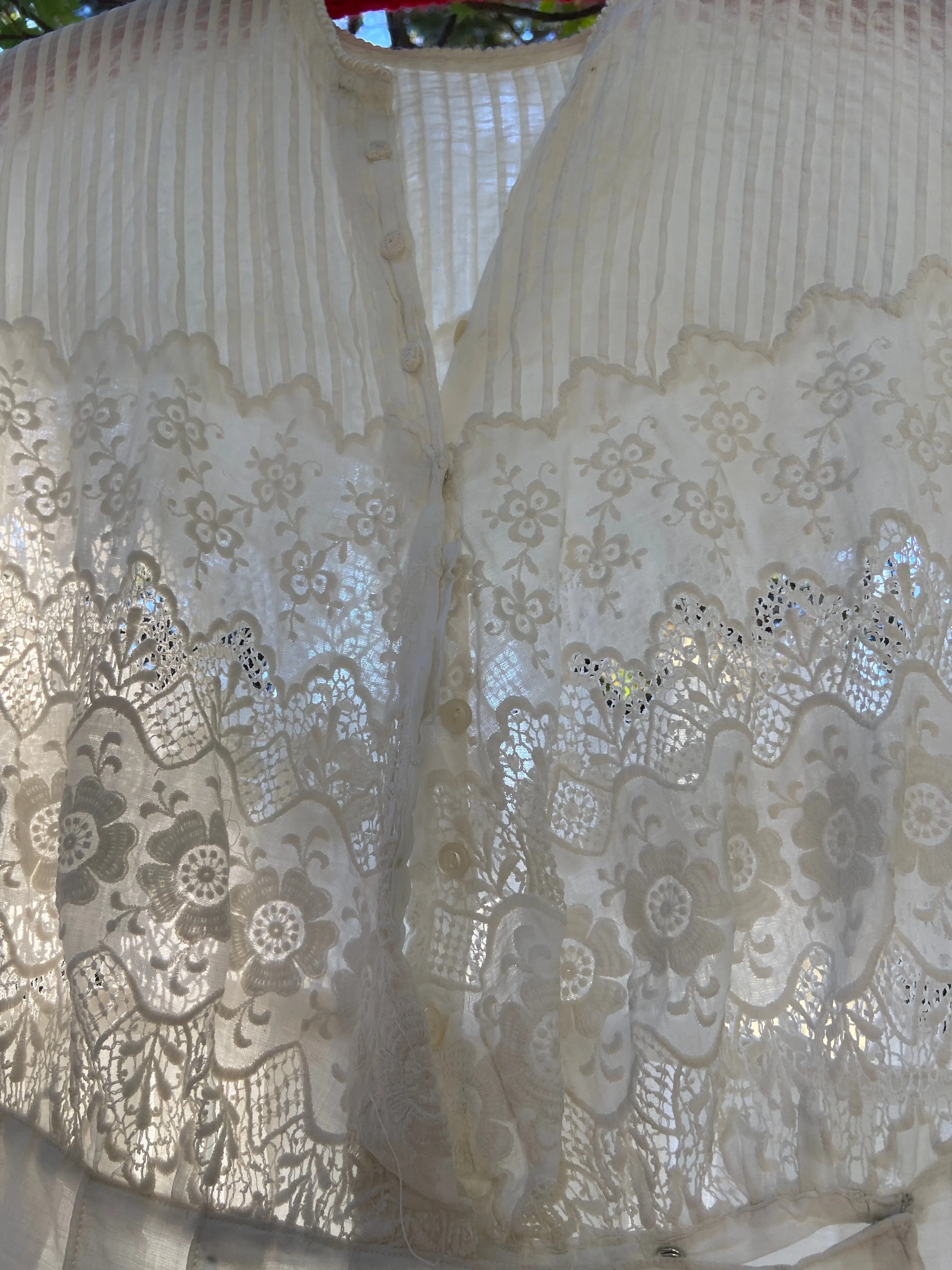 Edwardian White Work Cotton Lawn Dress