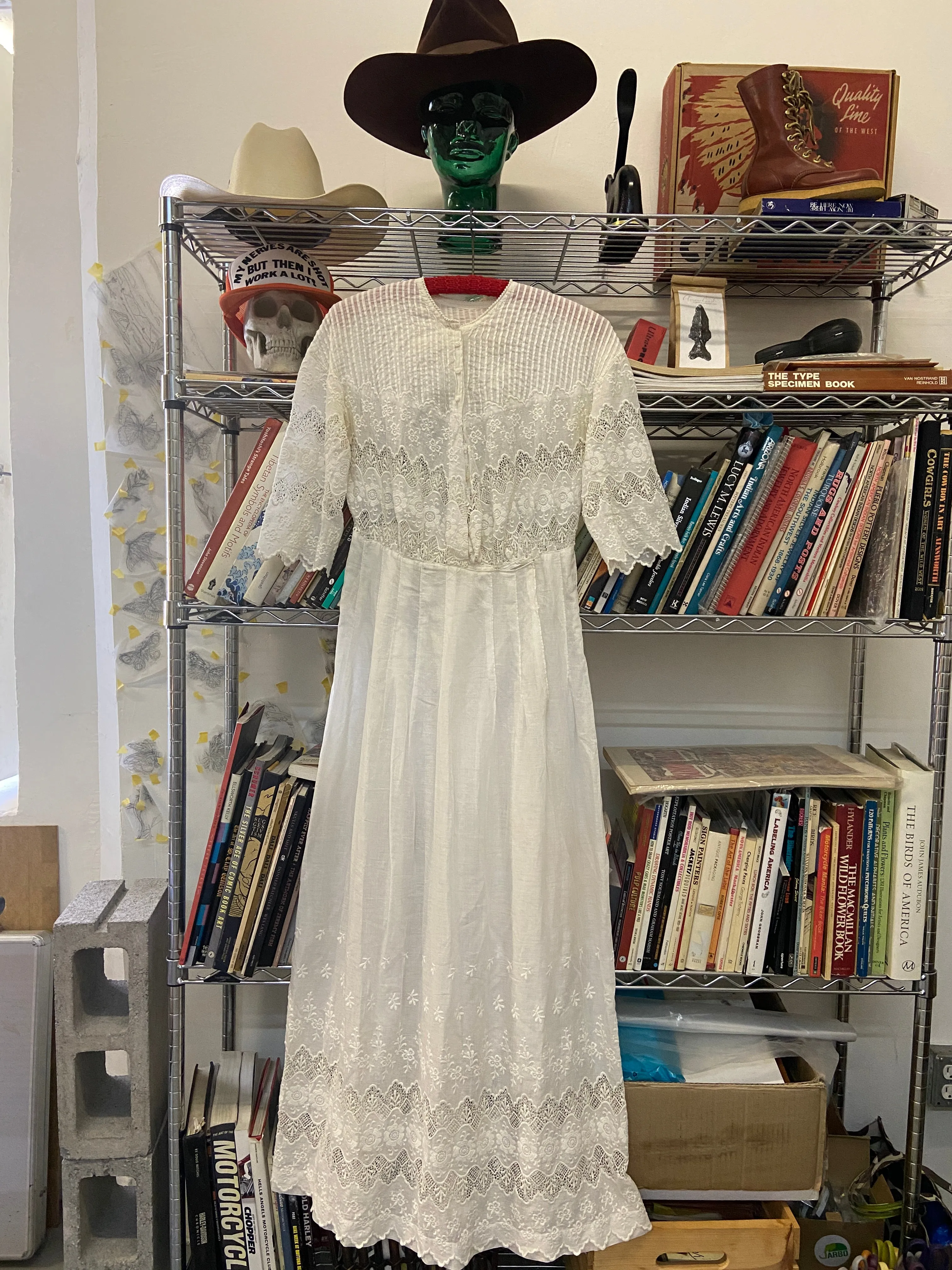 Edwardian White Work Cotton Lawn Dress