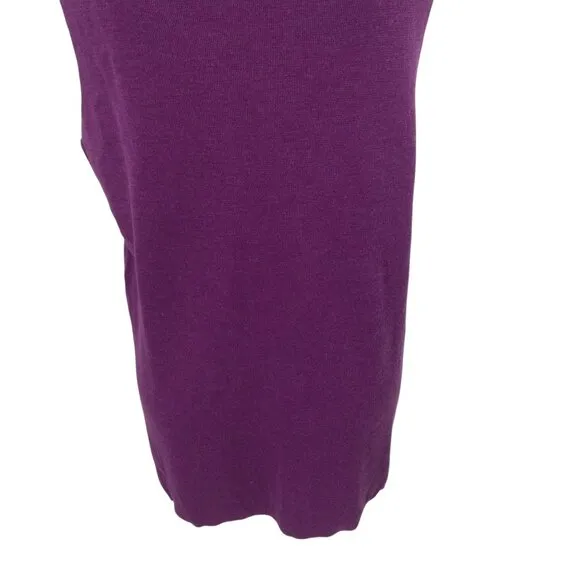 Eileen Fisher Purple Sleeveless 100% Merino Wool Tank Top Sweater Size XL