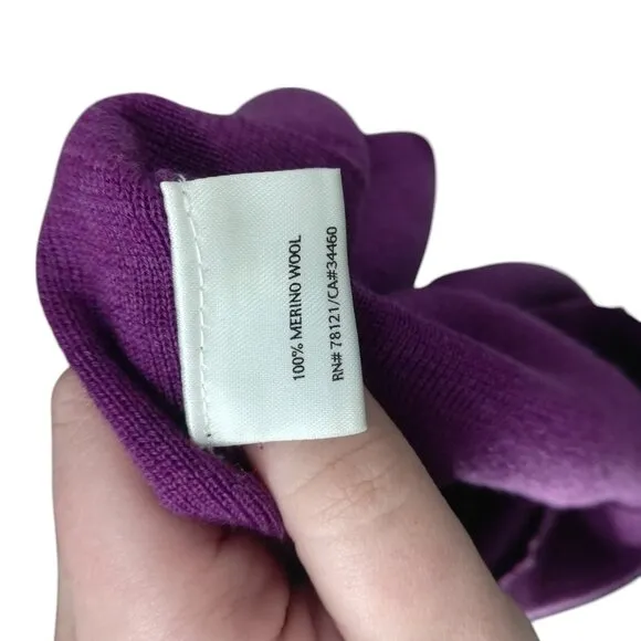 Eileen Fisher Purple Sleeveless 100% Merino Wool Tank Top Sweater Size XL