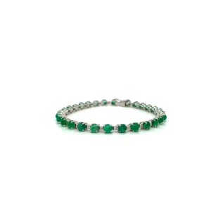 Emerald Bracelet in .925 Sterling Silver. - KSD 47252