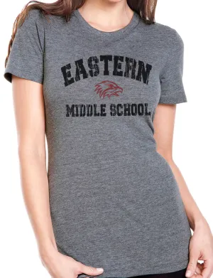 EMS EASTERN MIDDLE SCHOOL DISTRESSED Fitted Tri-Blend Short Sleeve