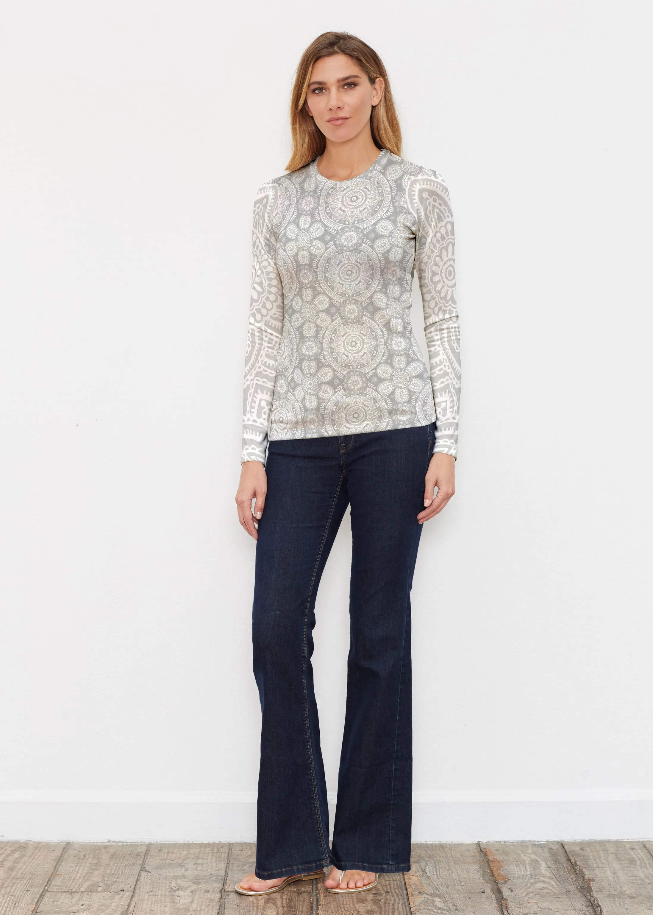 Etched Mod Grey (7964) ~ Butterknit Long Sleeve Crew Top