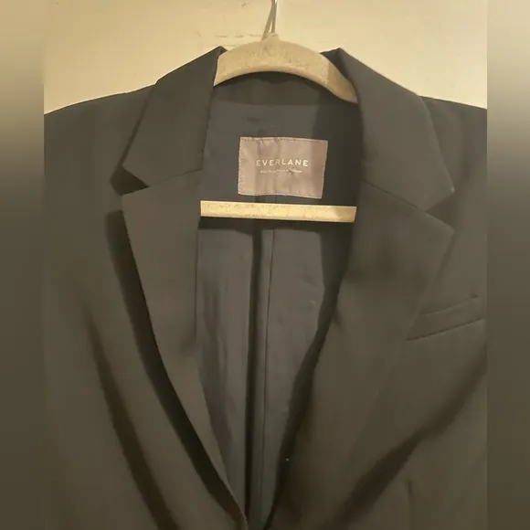 Everlane Black 100% Wool Blazer Size 8