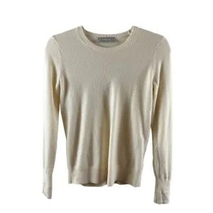 Everlane Cashmere Ribbed Crewneck Pullover Long Sleeve Sweater XS Cream Soft