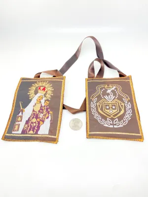 Extra Large Our Lady of Mount Carmel Brown Scapular 5 1/2 x 4"