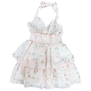FBZ Global Love Pink Flower Eyelet Sleeveless Dress