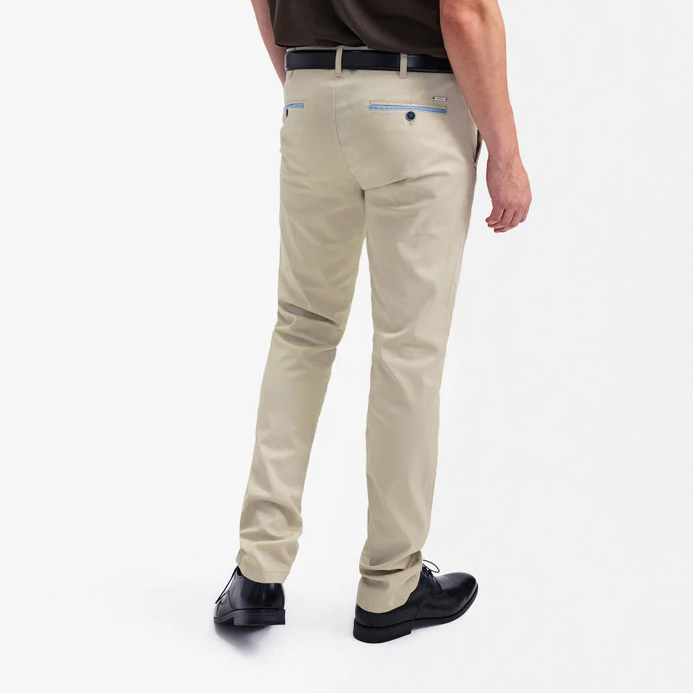 Fitted Chino in Stone
