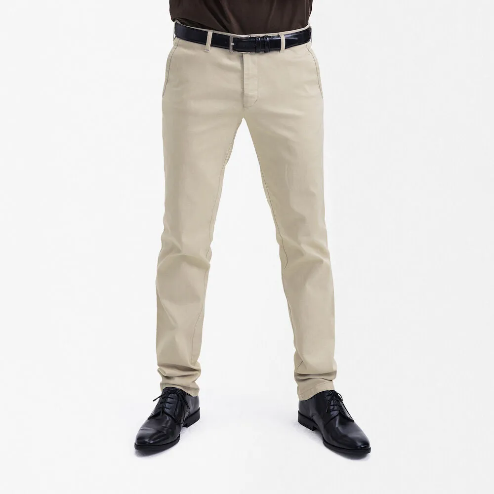 Fitted Chino in Stone