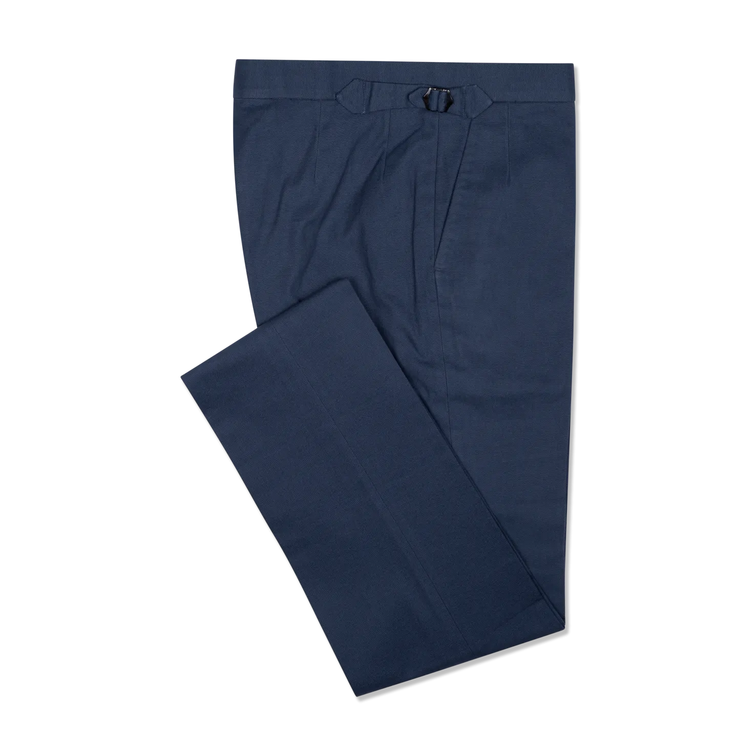 Flat Front Trouser in Navy Canvas