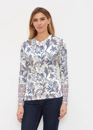 Floral Buds (8015) ~ Butterknit Long Sleeve Crew Top