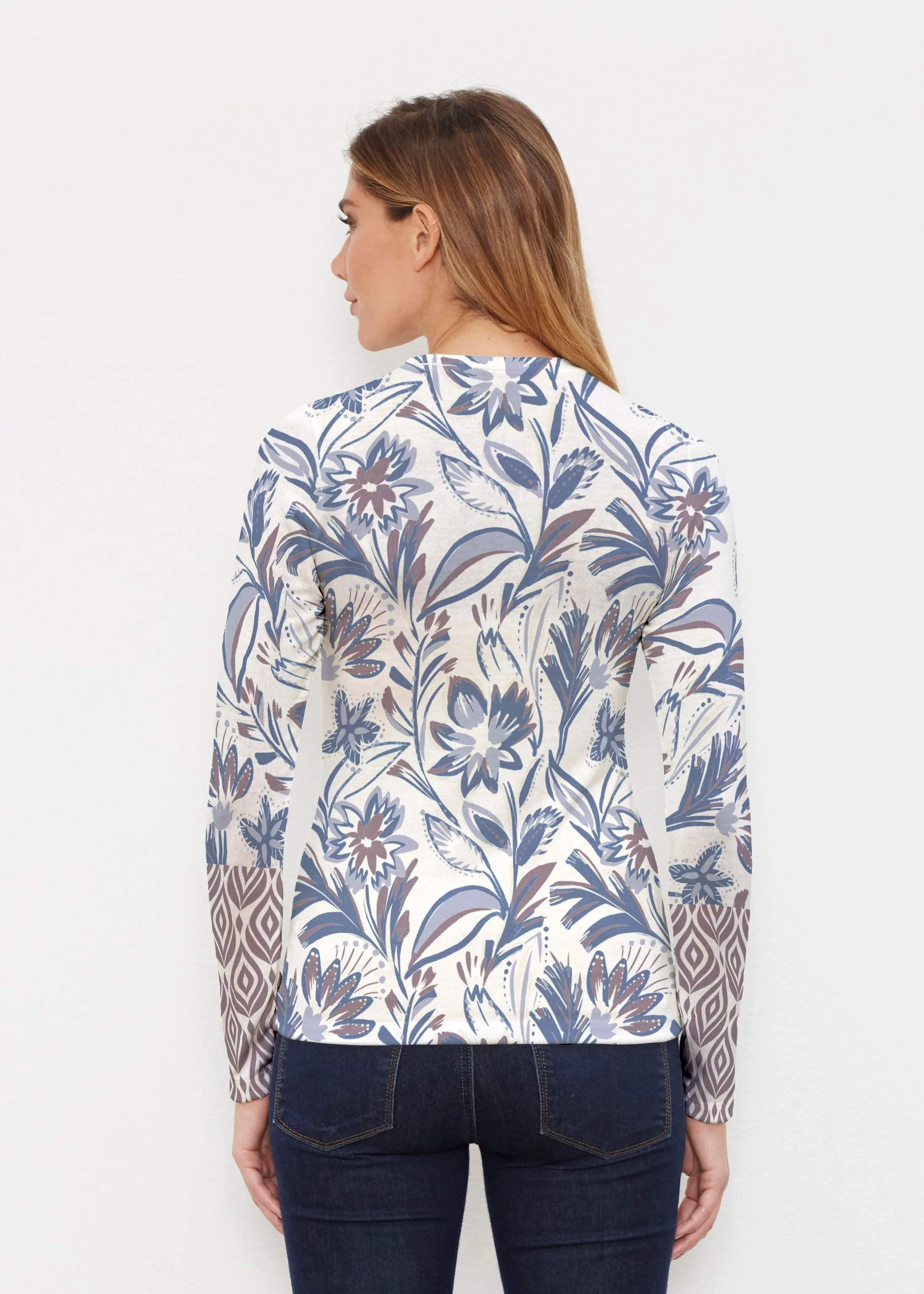 Floral Buds (8015) ~ Butterknit Long Sleeve Crew Top