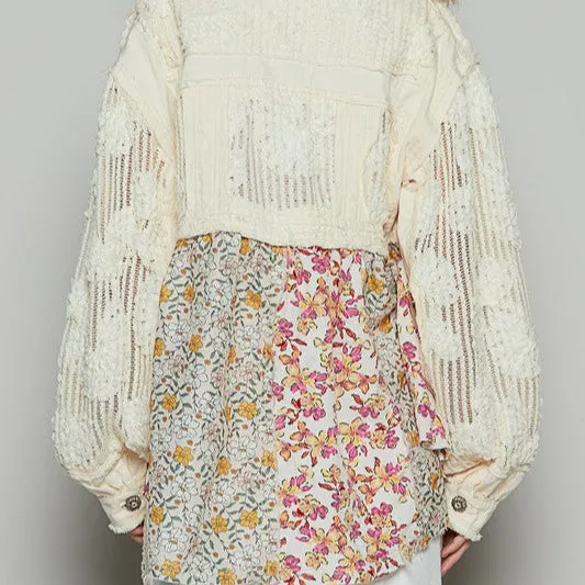 Floral Crochet Button Up Shacket