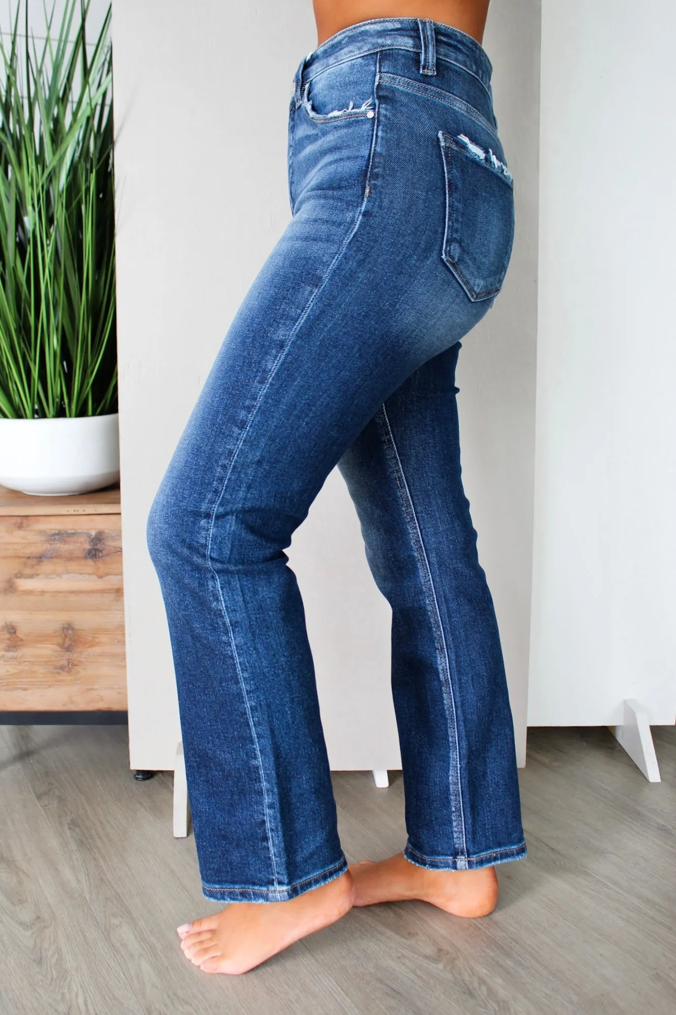 Foster High Rise Straight | Tummy Control • Dark Wash