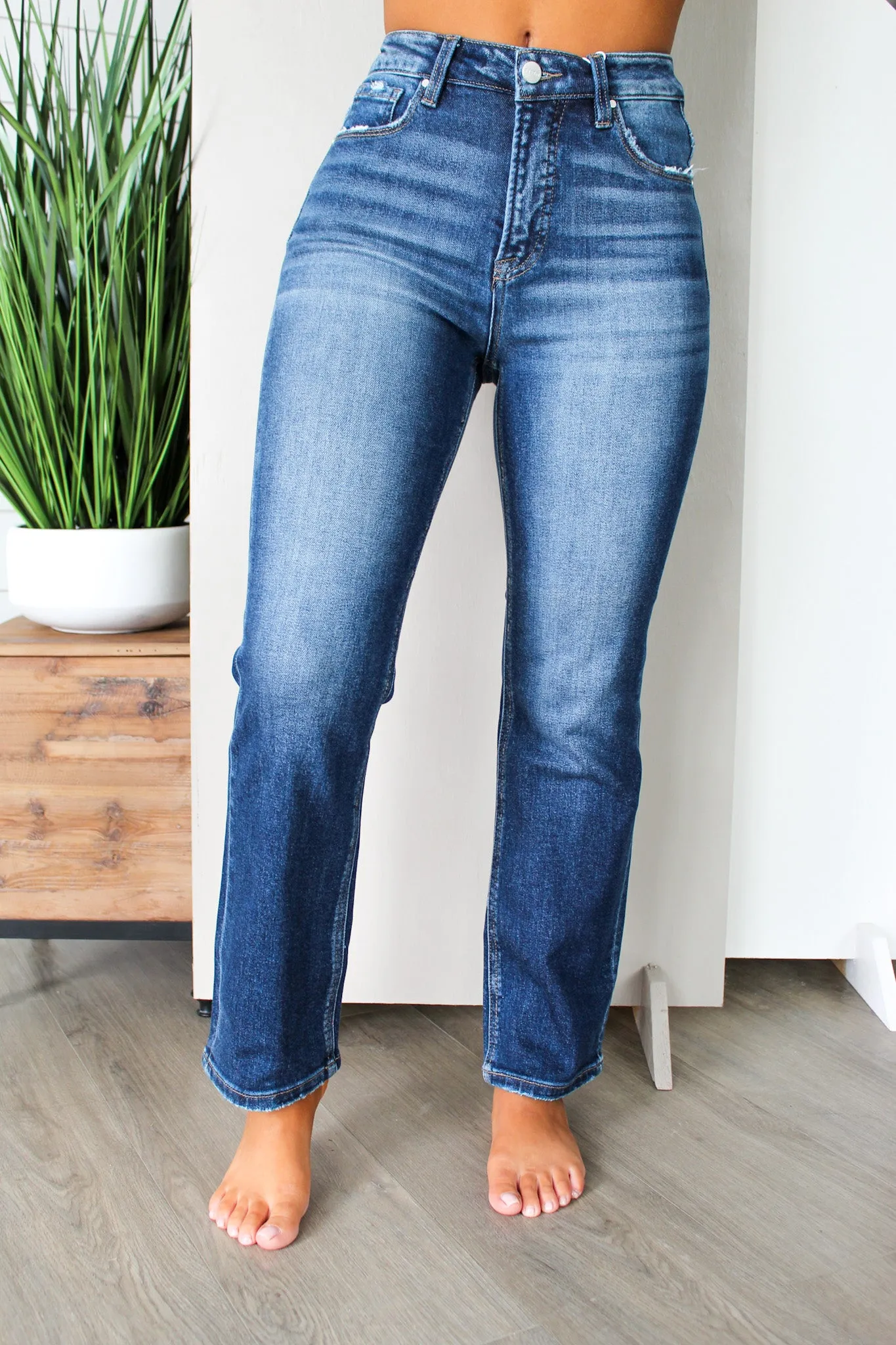 Foster High Rise Straight | Tummy Control • Dark Wash