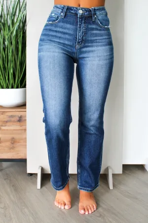 Foster High Rise Straight | Tummy Control • Dark Wash