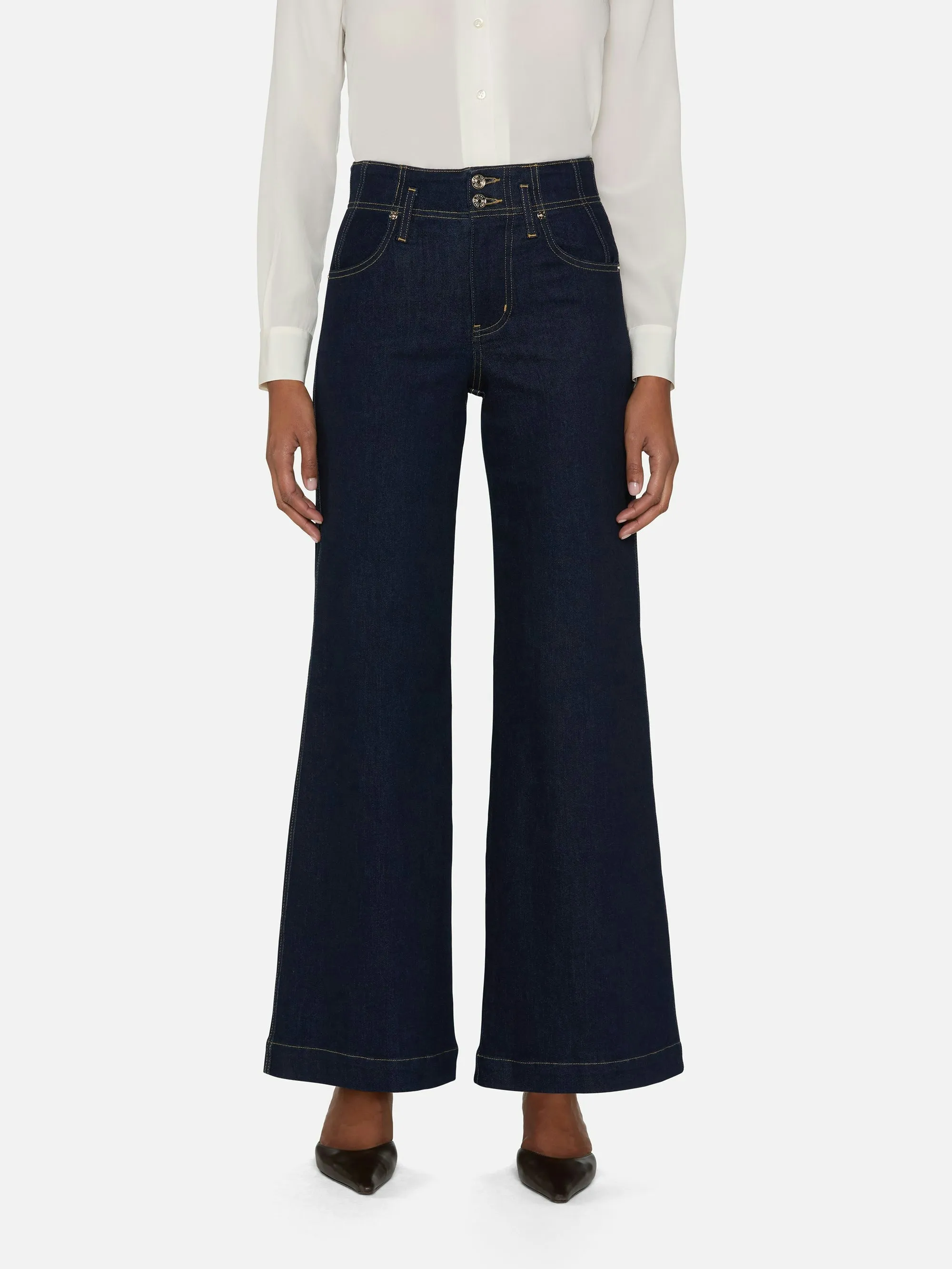 FRAME - Seamed Wide Trouser - Rinse